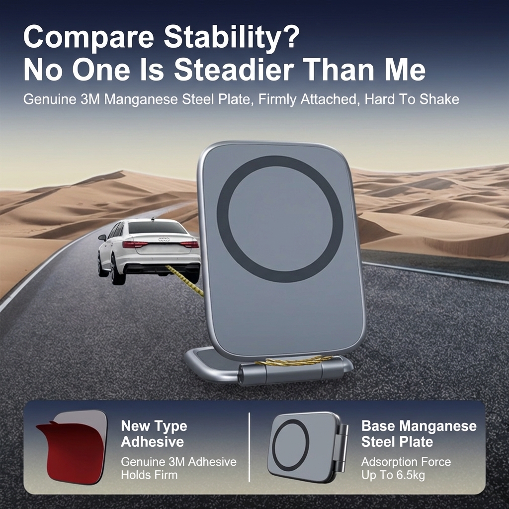 Super strong magnetic attraction, 270° folding and rotating without falling off.